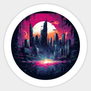 Cyberpunk City Sticker